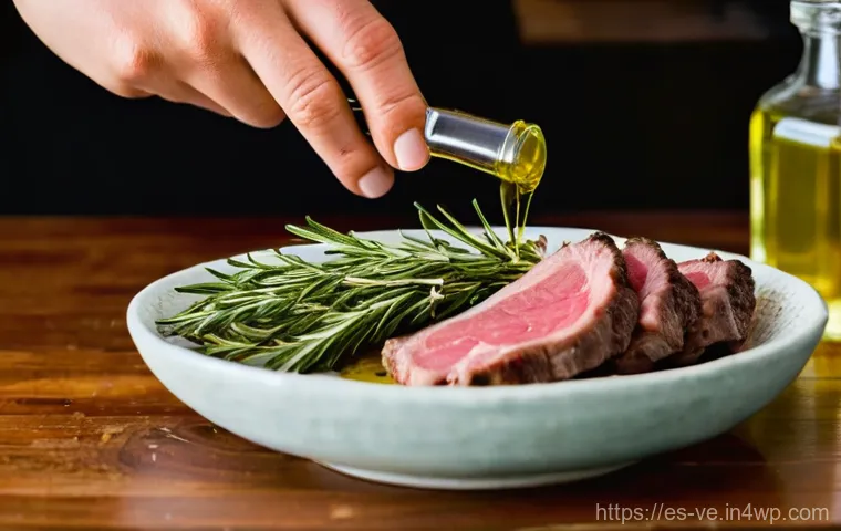 허브를 활용한 그릴 요리의 팁 - **Prompt:** A vibrant, sun-drenched outdoor patio in Andalucía, Spain, showcasing a friendly, smilin...