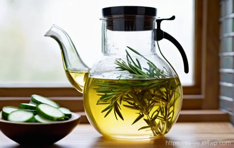 허브의 풍미를 살리는 조리 기법 - **Prompt:** A cozy, sunlit rustic kitchen counter features a vibrant array of fresh and dried herbs....