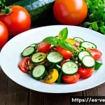 Home 21 허브와 함께하는 채소 요리의 매력 - A vibrant gourmet vegetable salad artfully garnished with fresh herbs such as basil, cilantro, and p...